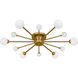 Combe 6 Light 30 inch Brushed Gold Semi-Flush Mount Ceiling Light, Extra Large
