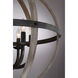 Fusion 6 Light 25 inch Rustic Black Foyer Piece Ceiling Light, Naturals