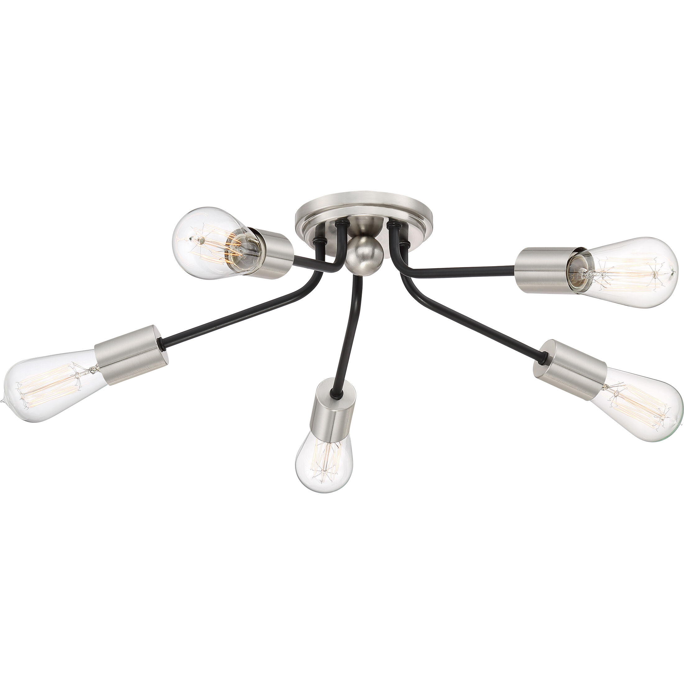 Latitude 5 Light 28 inch Earth Black Flush Mount Ceiling Light