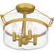 Prescott 4 Light 16 inch Aged Brass Semi-Flush Mount Ceiling Light