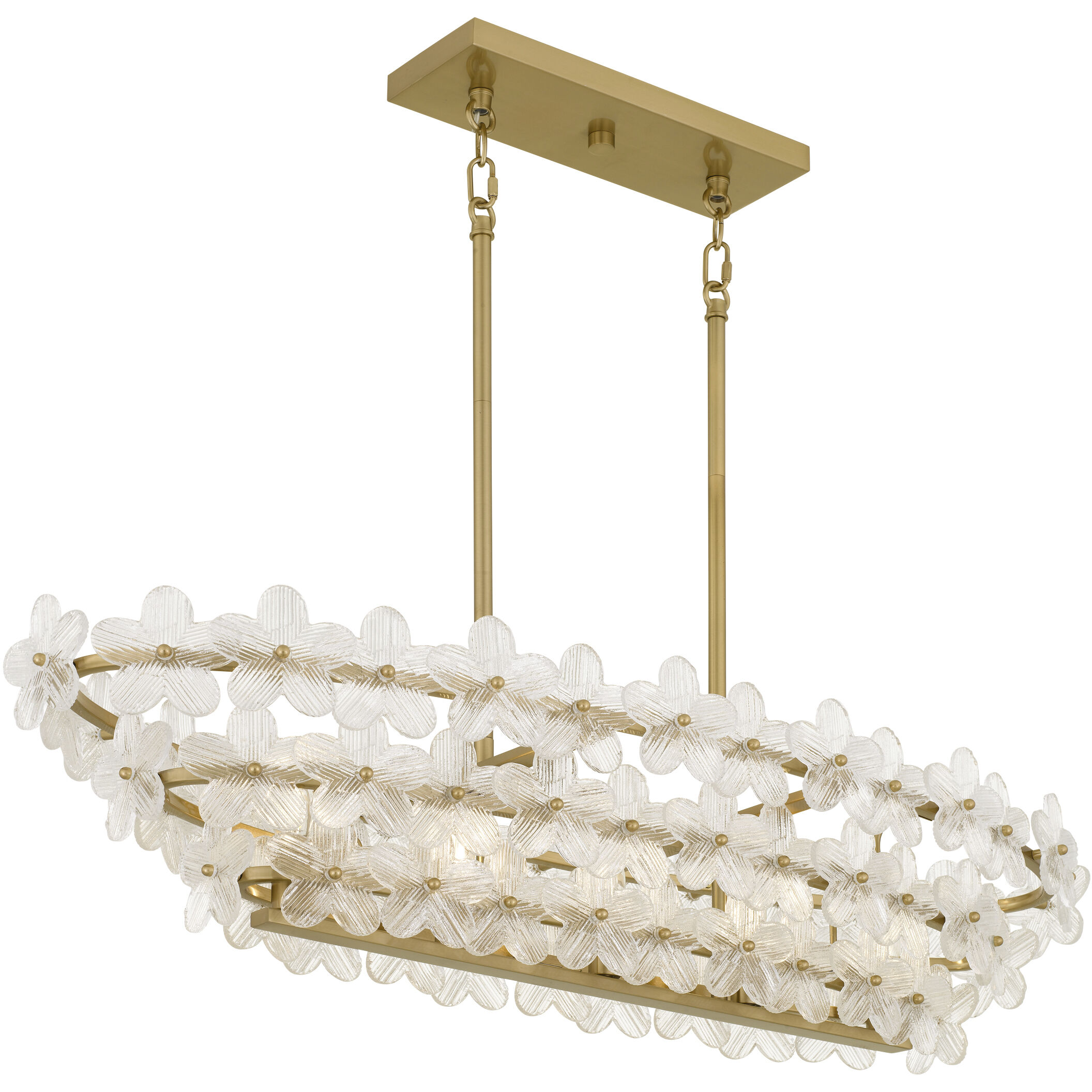 Wright 5 Light 42 inch Brushed Gold Island Light Ceiling Light