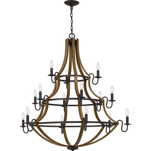 Shire 15 Light 43 inch Rustic Black Chandelier Ceiling Light