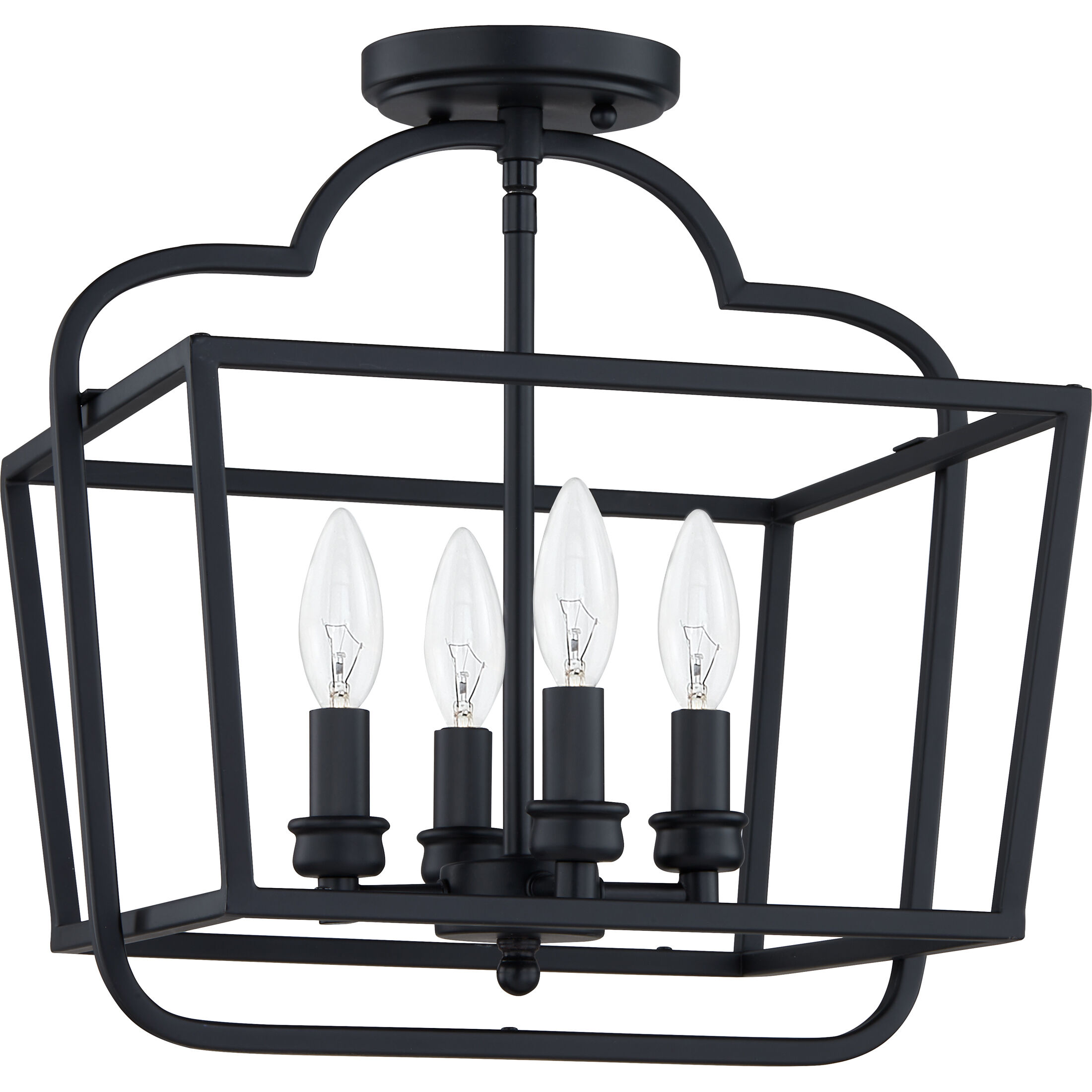 Blanche 4 Light 14 inch Matte Black Semi-Flush Mount Ceiling Light