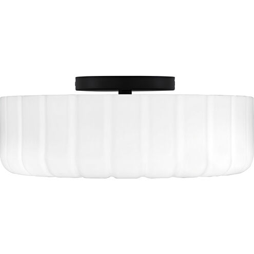 Oberman LED 15 inch Matte Black Flush Mount Ceiling Light, Medium