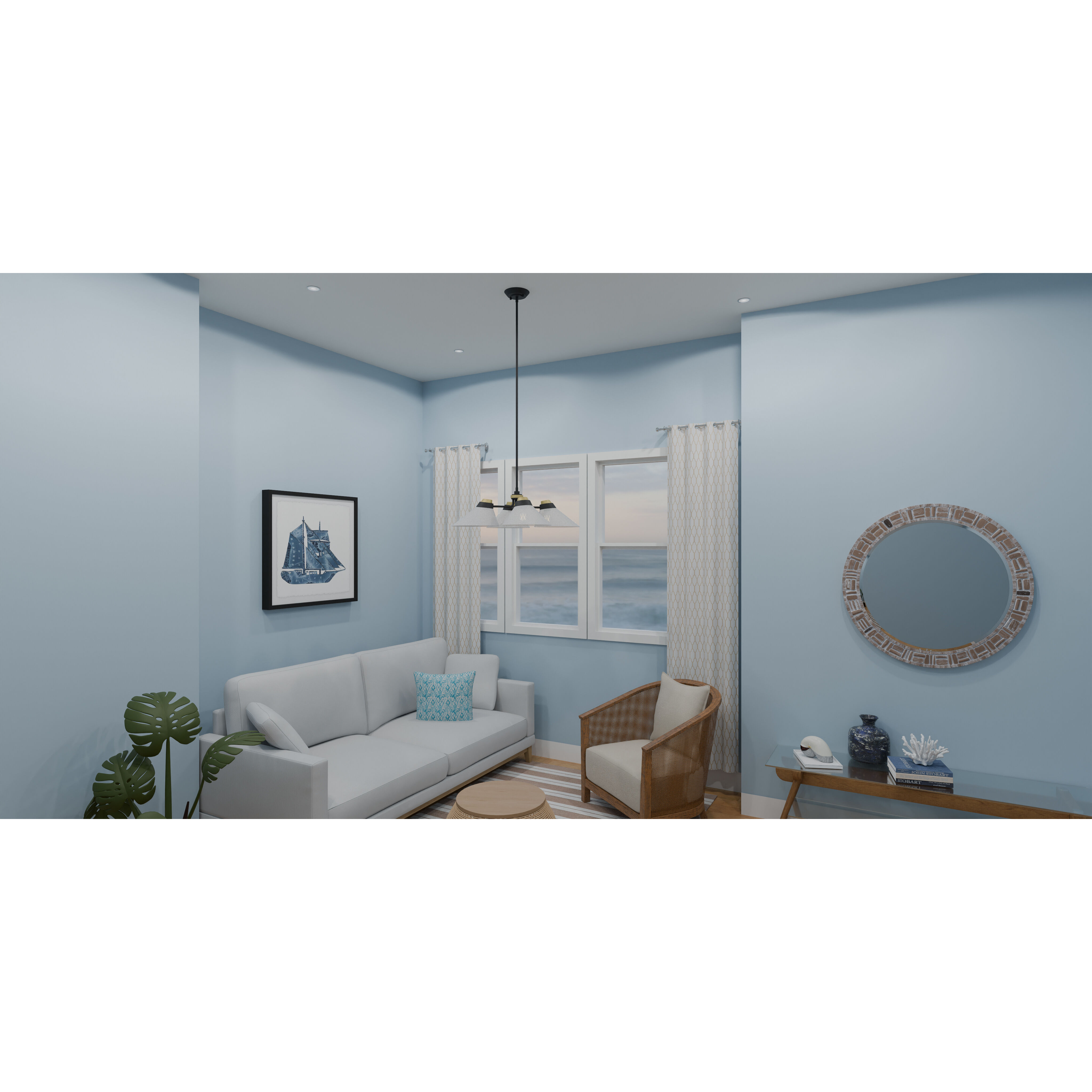 Graft 4 Light 24.5 inch Matte Black Pendant Ceiling Light, Large