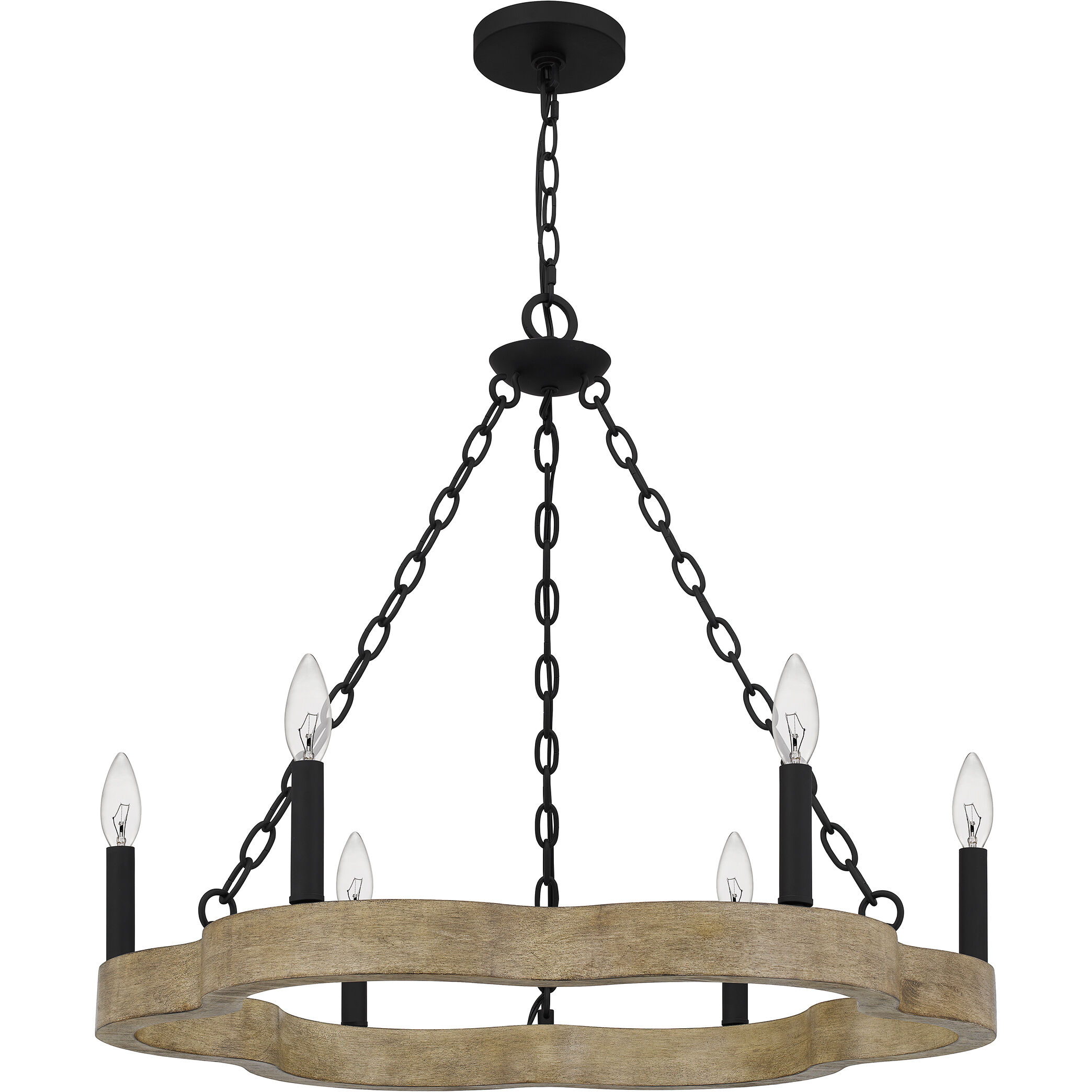 Croix 6 Light 27 inch Matte Black Chandelier Ceiling Light