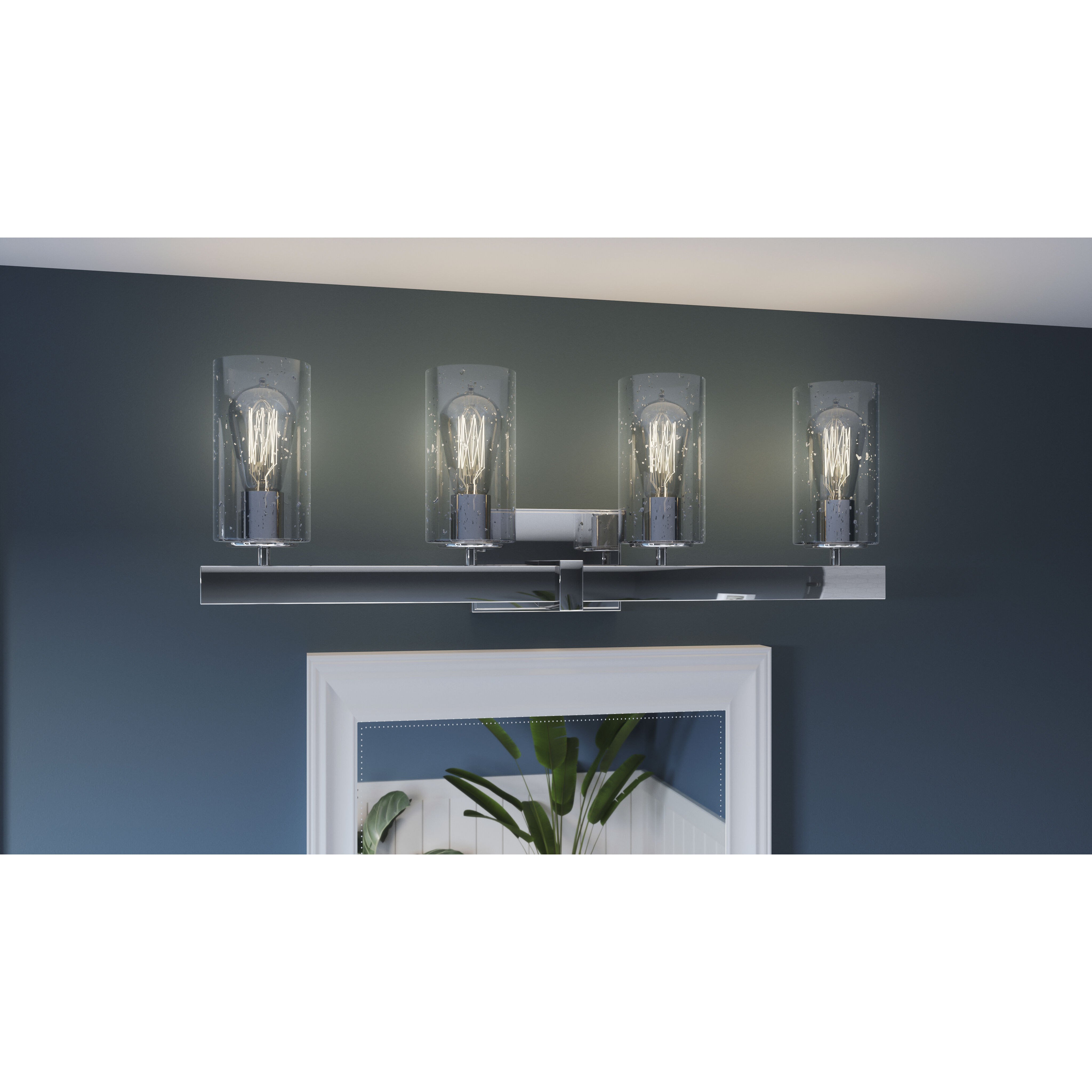 CLORE + Relux All-in-one【White】 Kolt Polished Chrome Bathroom Light by Quoizel Lighting