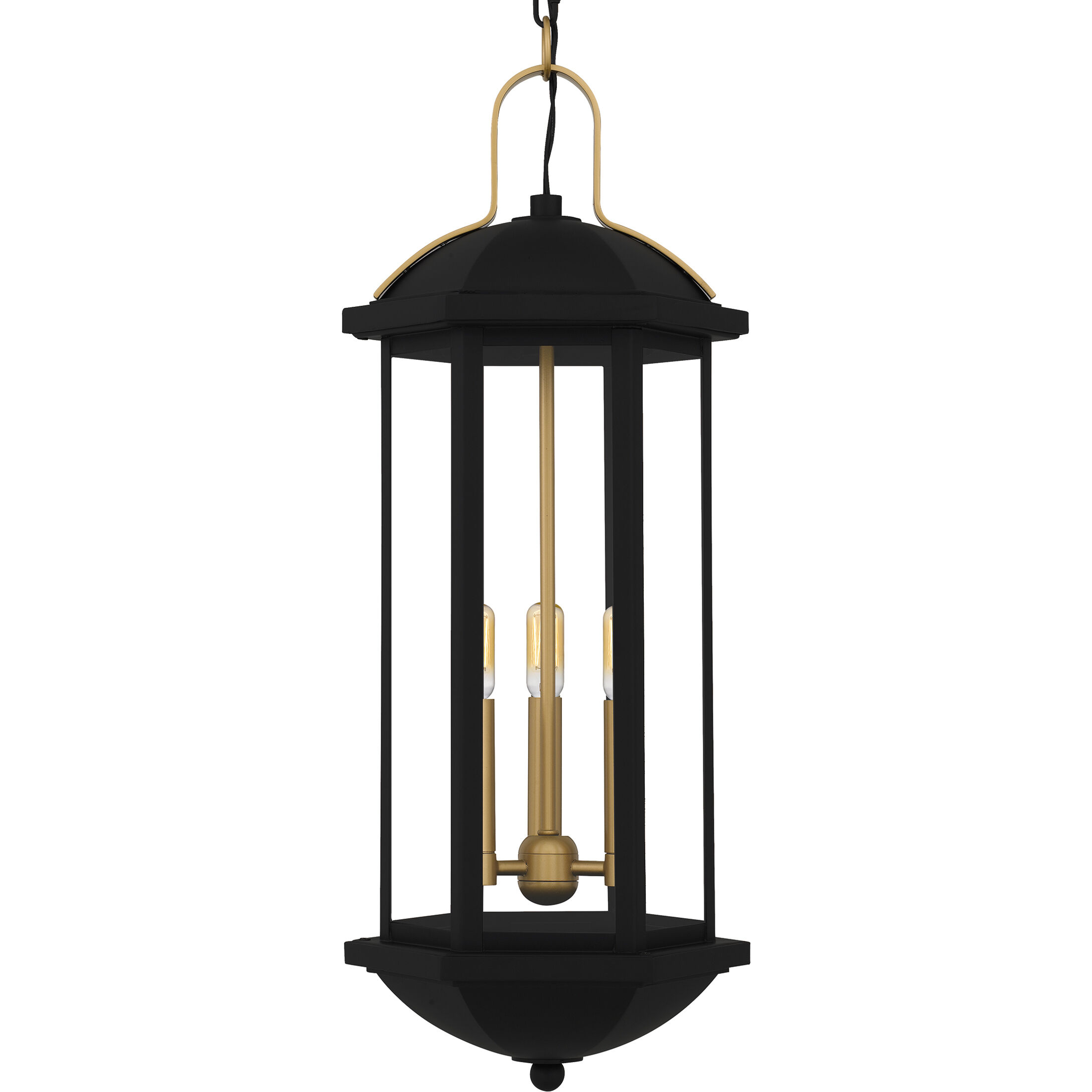 Crestfield 3 Light 10 inch Matte Black Outdoor Hanging Lantern, Large
