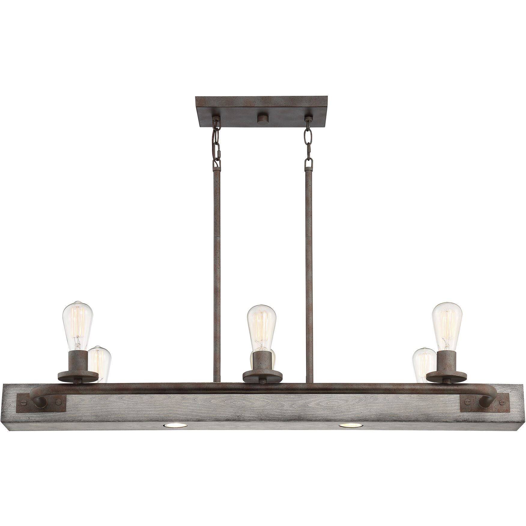 Melville 8 Light 42 inch Iron Gate Island Light Ceiling Light