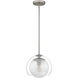 Eslinger 1 Light 10 inch Brushed Nickel Mini Pendant Ceiling Light, Small
