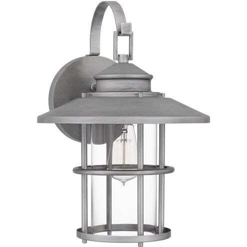 Lombard 1 Light 17 inch Antique Brushed Aluminum Outdoor Wall Lantern