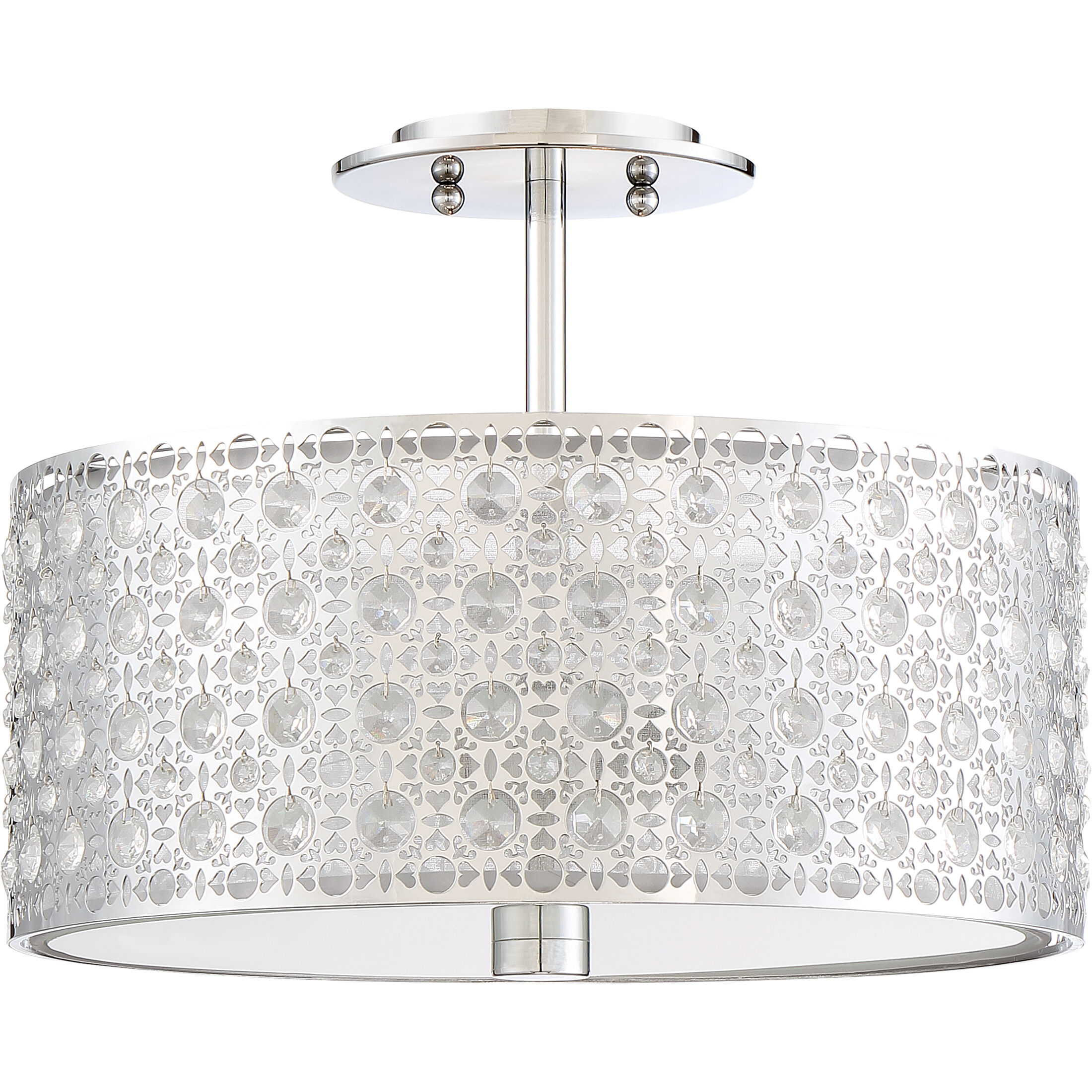 Verity 3 Light 15 inch Polished Chrome Semi-Flush Mount Ceiling Light