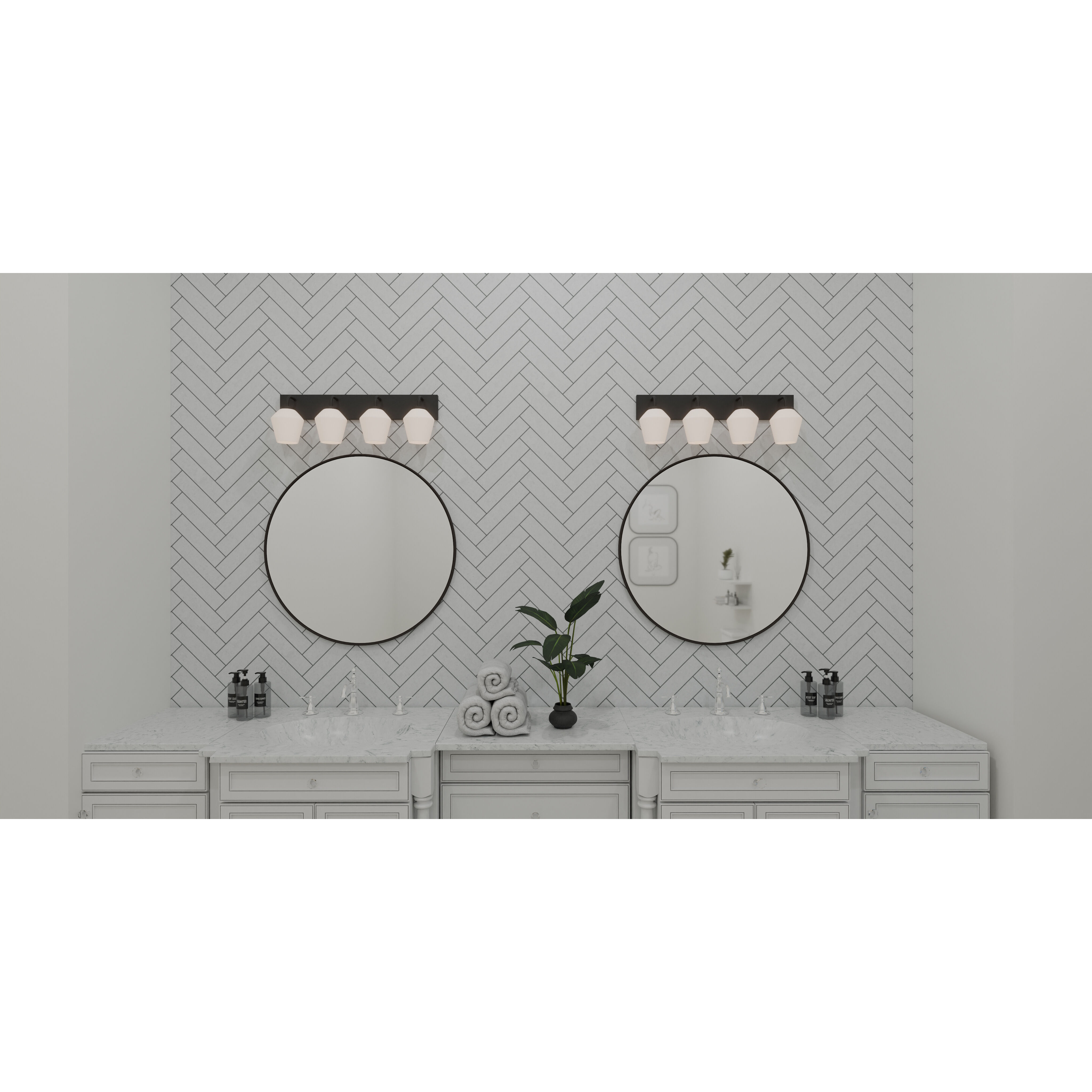 Nielson 4 Light 29.25 inch Matte Black Bath Light Wall Light, Extra Large