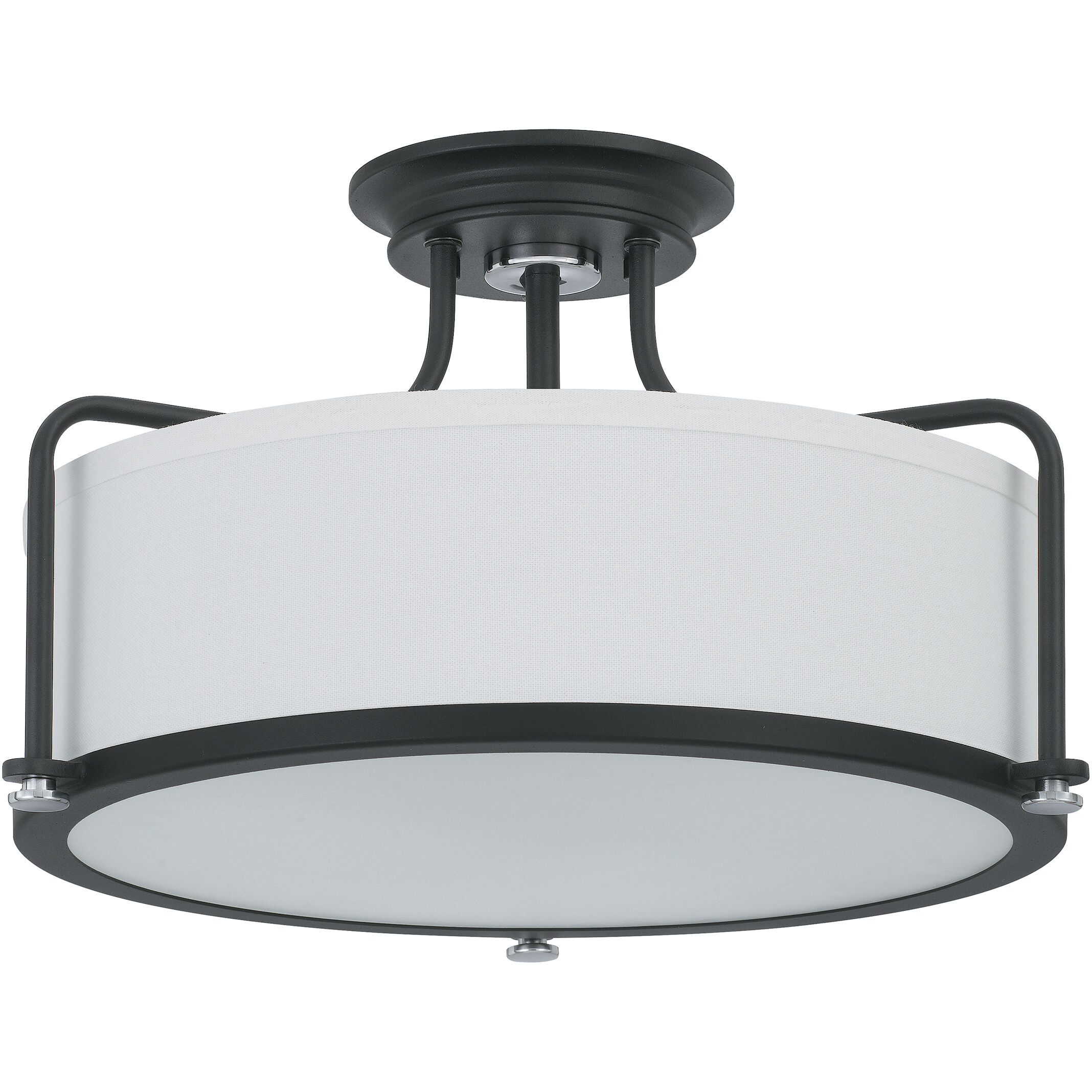 Rigel 3 Light 17.5 inch Earth Black Semi-Flush Mount Ceiling Light
