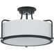 Rigel 3 Light 17.5 inch Earth Black Semi-Flush Mount Ceiling Light