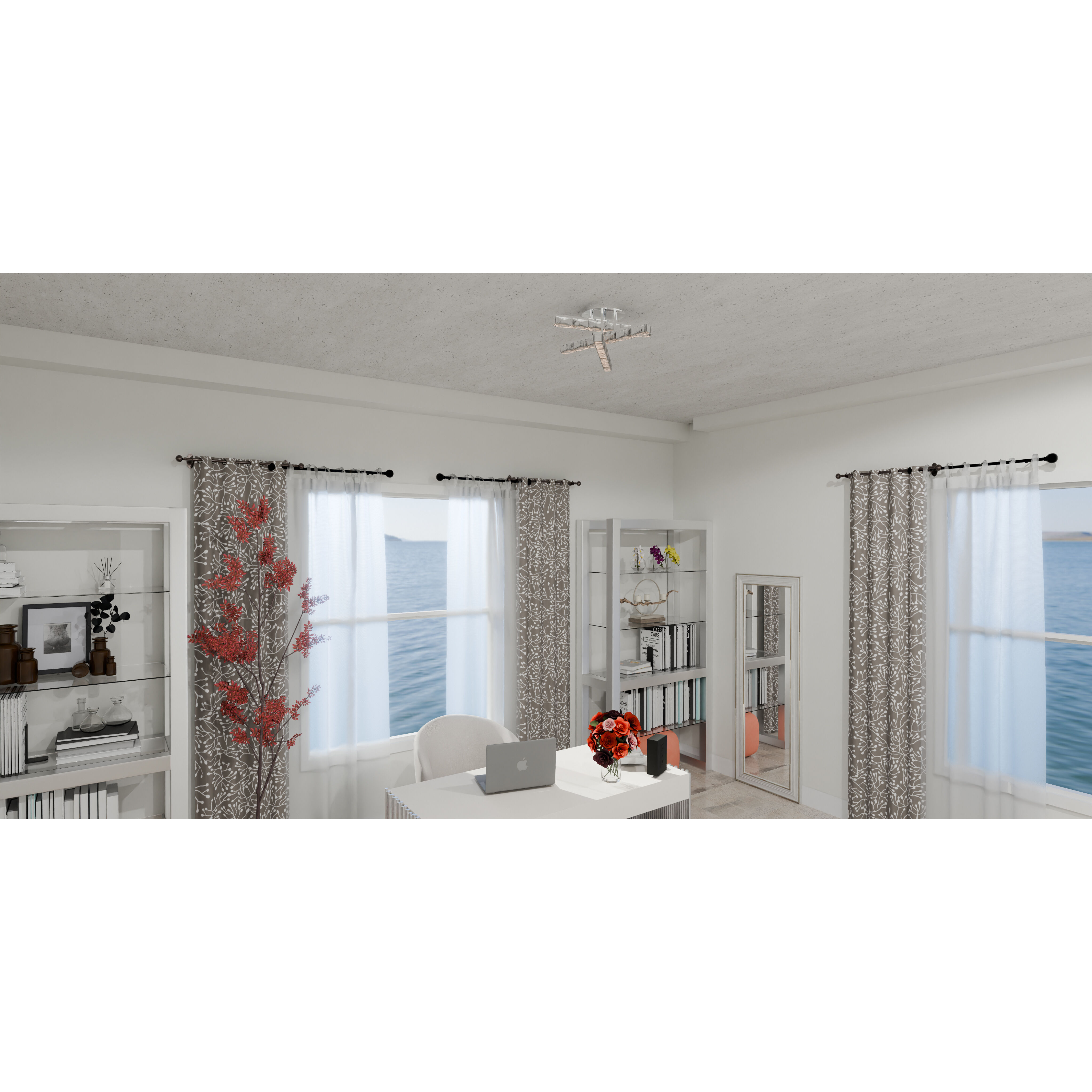 Comet 18 inch Polished Chrome Semi-Flush Mount Ceiling Light