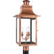 Chalmers 3 Light 26 inch Aged Copper Outdoor Post Lantern