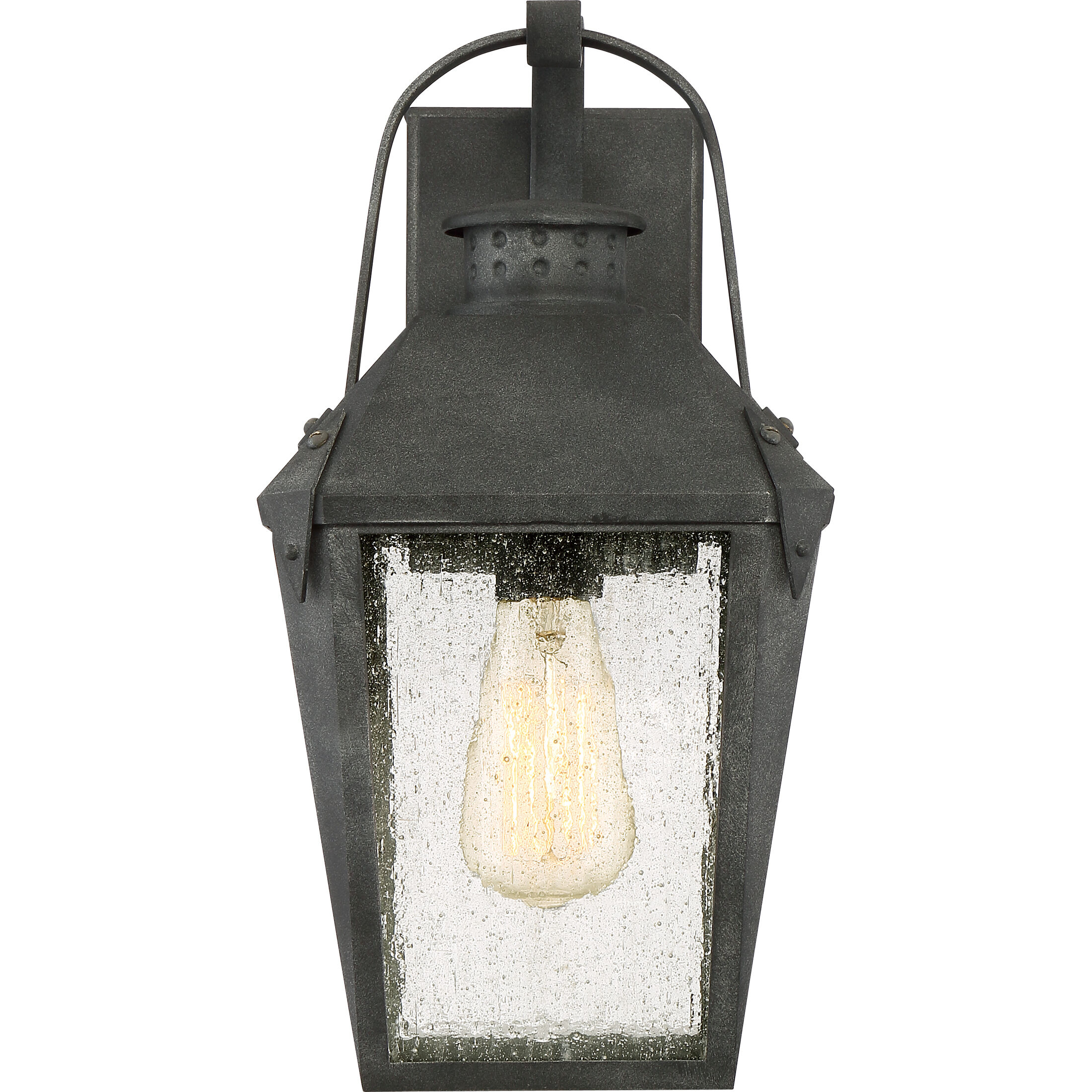 Carriage 1 Light 15 inch Mottled Black Outdoor Wall Lantern