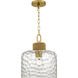 Baltic 1 Light 12 inch Brushed Gold Pendant Ceiling Light