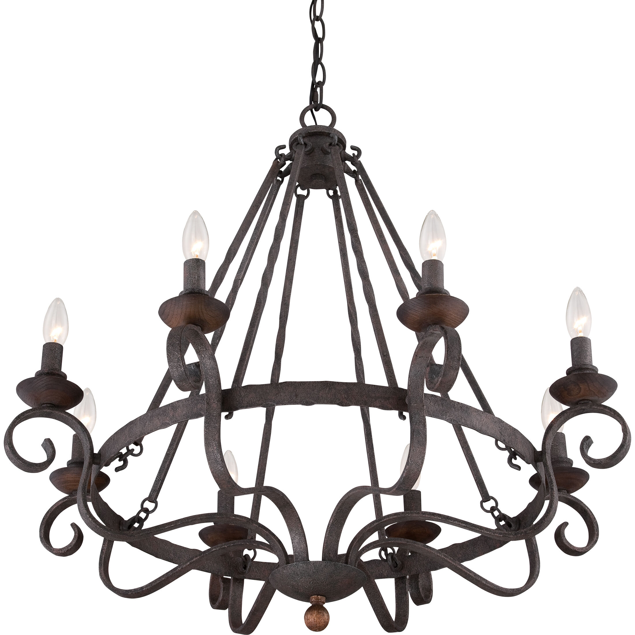 Quoizel NBE5008RK Noble 8 Light 32 inch Rustic Black