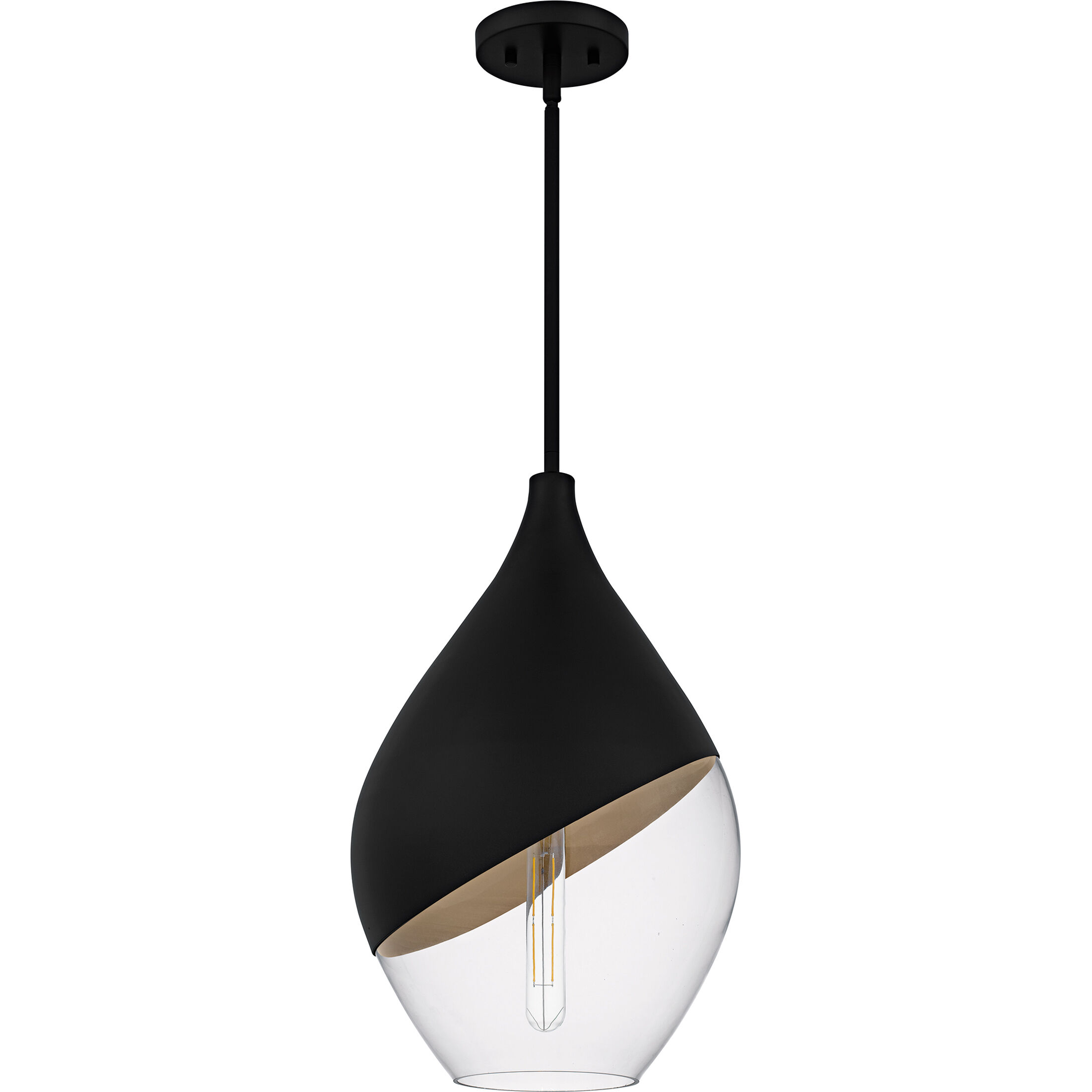Drover 1 Light 12 inch Matte Black Pendant Ceiling Light