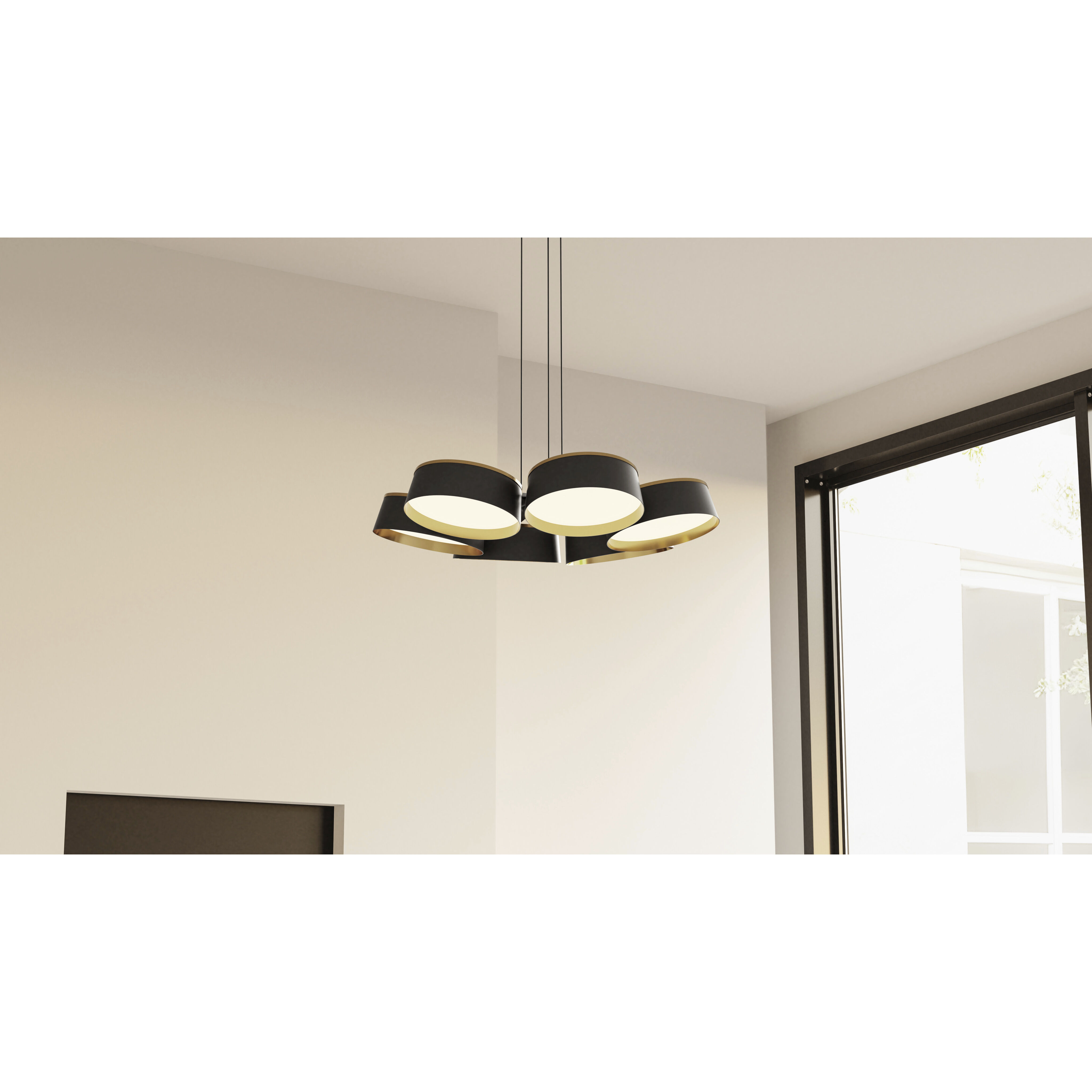 Byrnes LED 26 inch Matte Black Chandelier Ceiling Light
