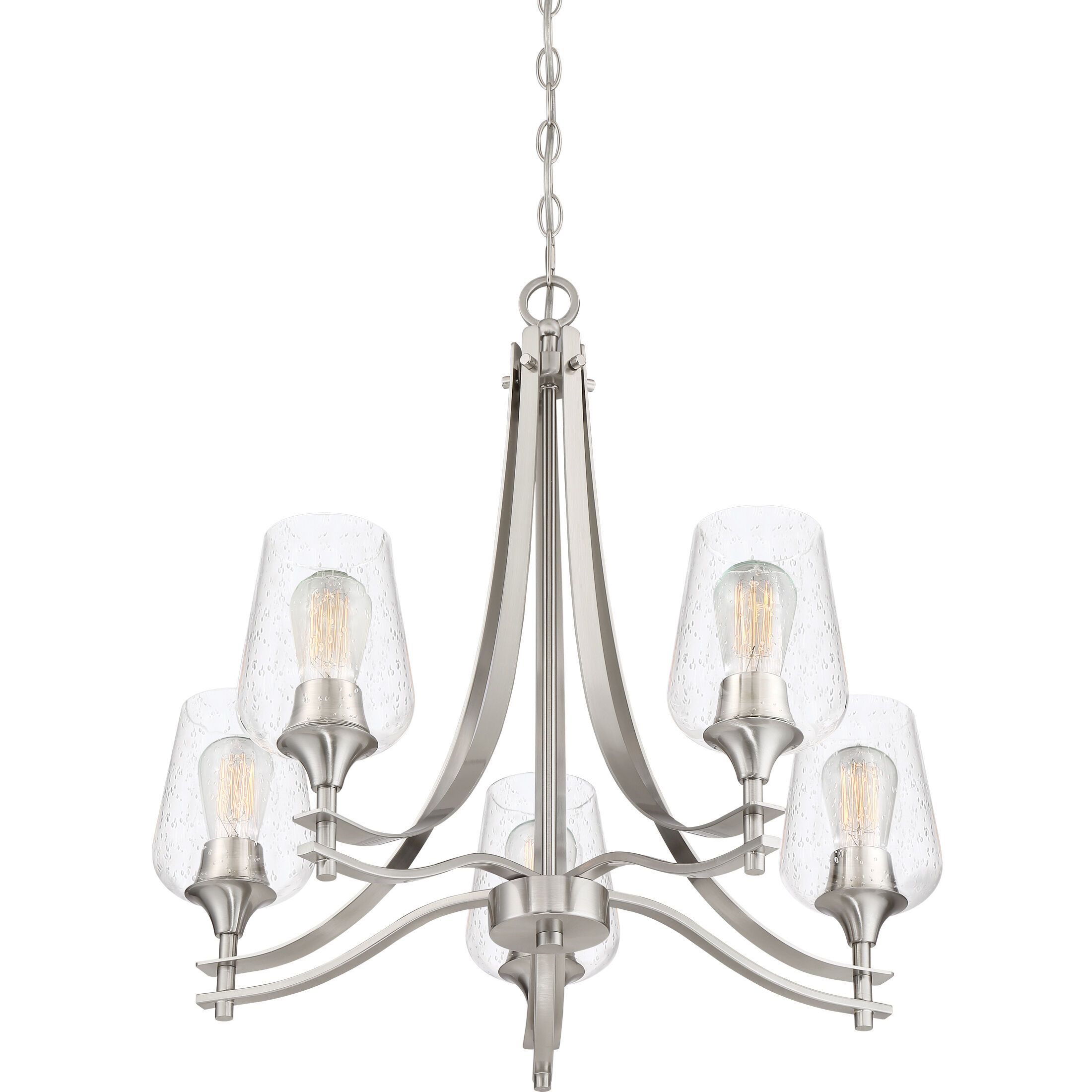 Towne 5 Light 25 inch Brushed Nickel Chandelier Ceiling Light