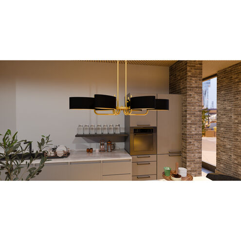 Madden 6 Light 41.5 inch Aged Brass Island Light Ceiling Light