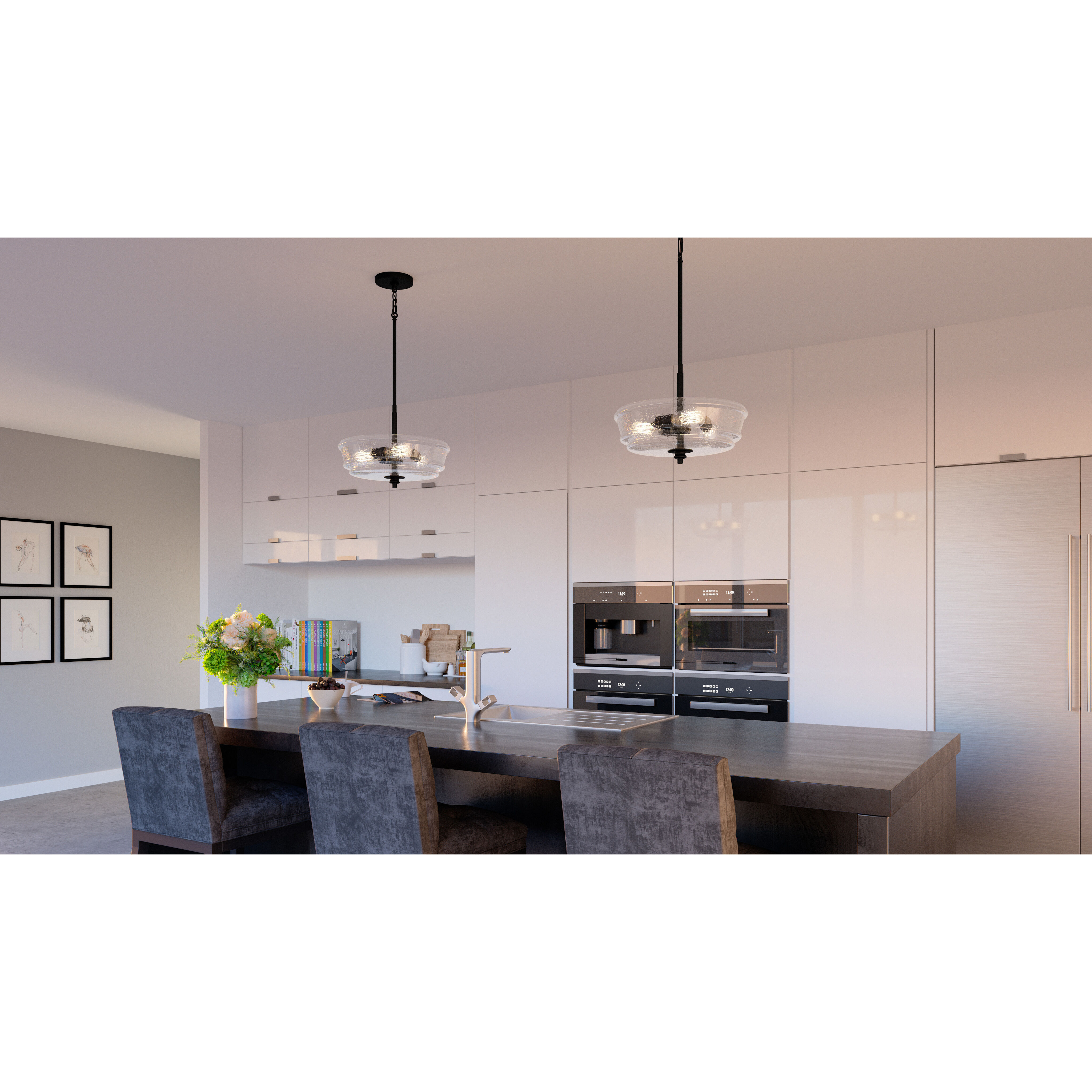 McIntire 3 Light 15 inch Matte Black Pendant Ceiling Light