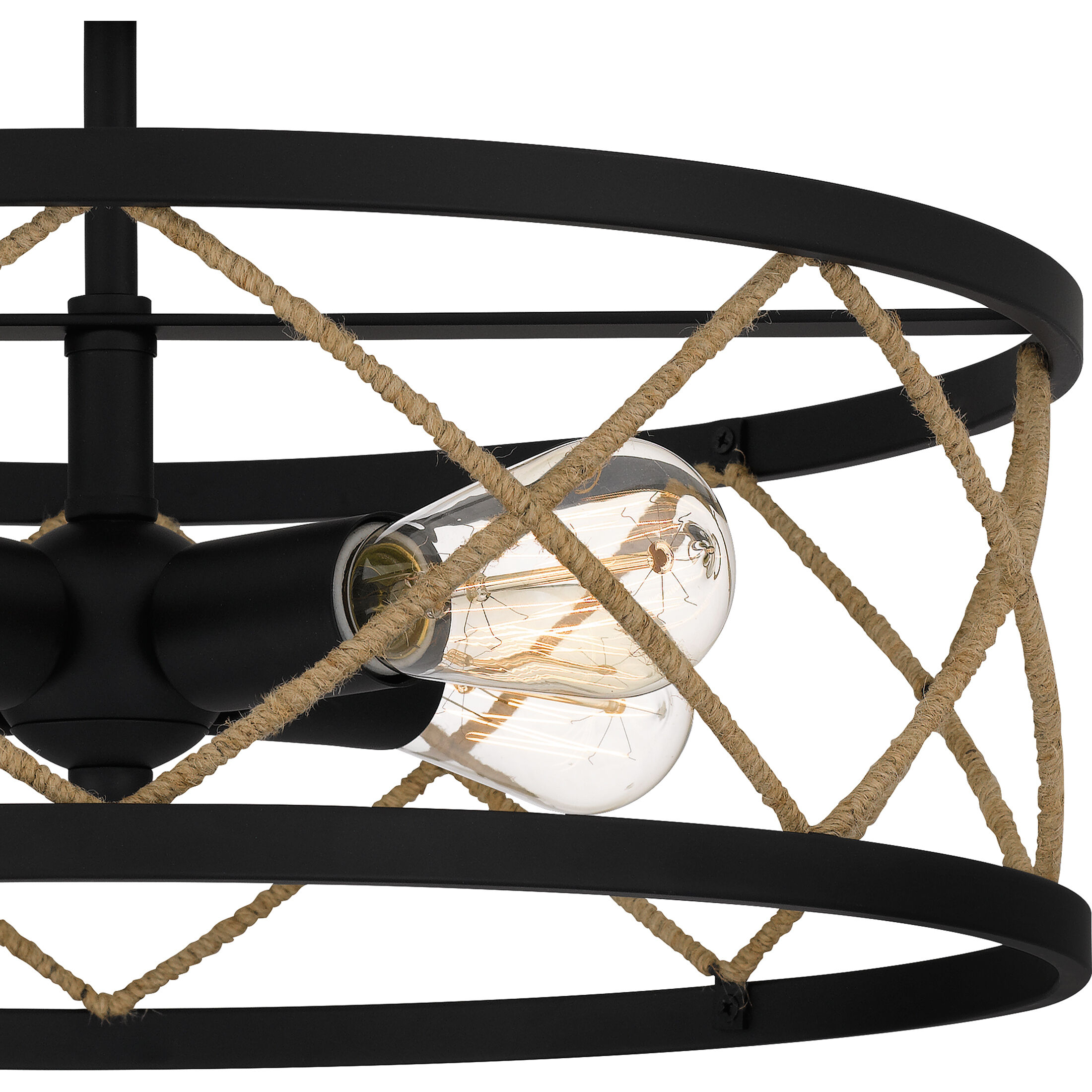 Cedar Park 4 Light 18 inch Matte Black Semi-Flush Mount Ceiling Light