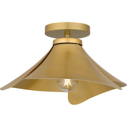 Wisp 1 Light 14.5 inch Light Gold Semi-Flush Mount Ceiling Light, Medium