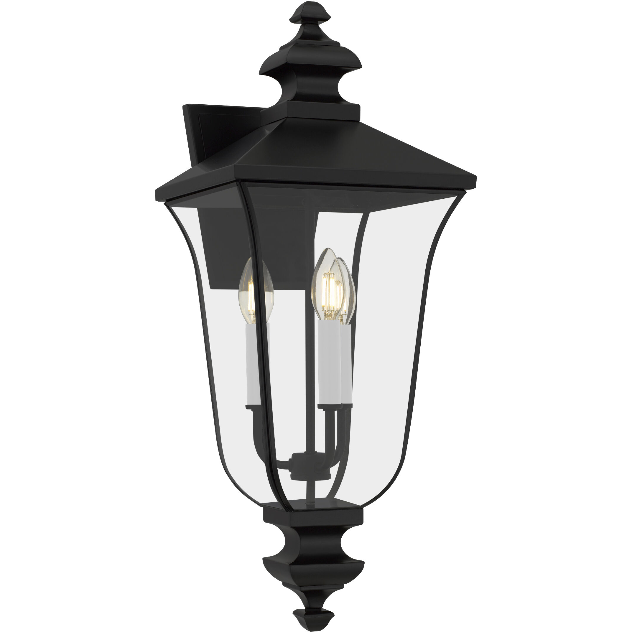 Farley 3 Light 25.25 inch Matte Black Outdoor Wall Lantern