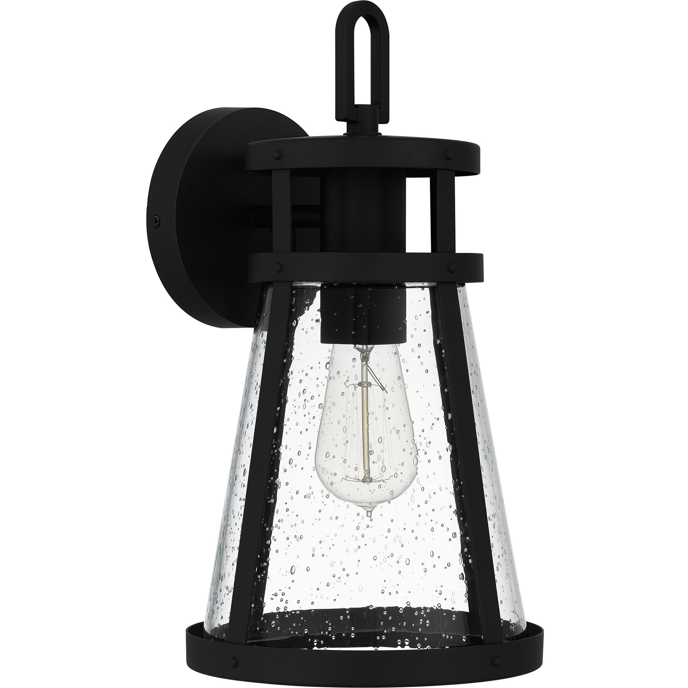 Barber 1 Light 15 inch Matte Black Outdoor Wall Lantern