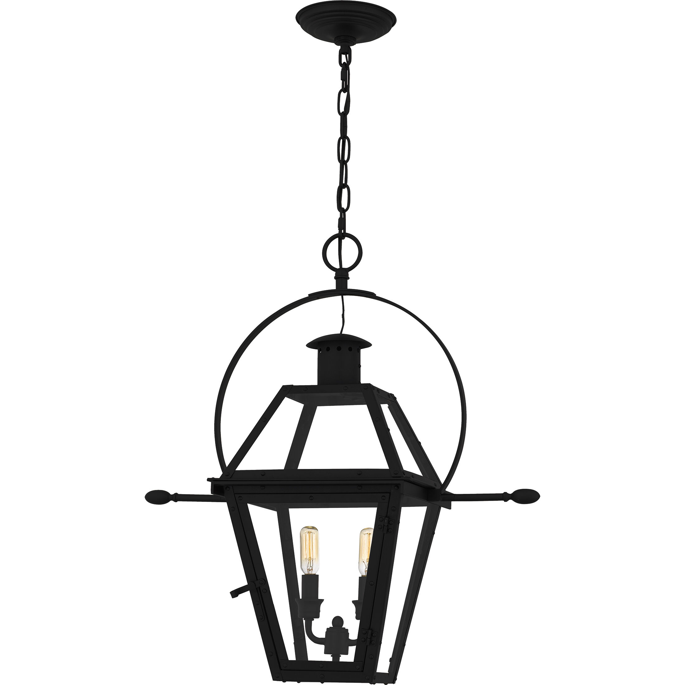 Rue De Royal 2 Light 21.25 inch Earth Black Outdoor Hanging Lantern, Large