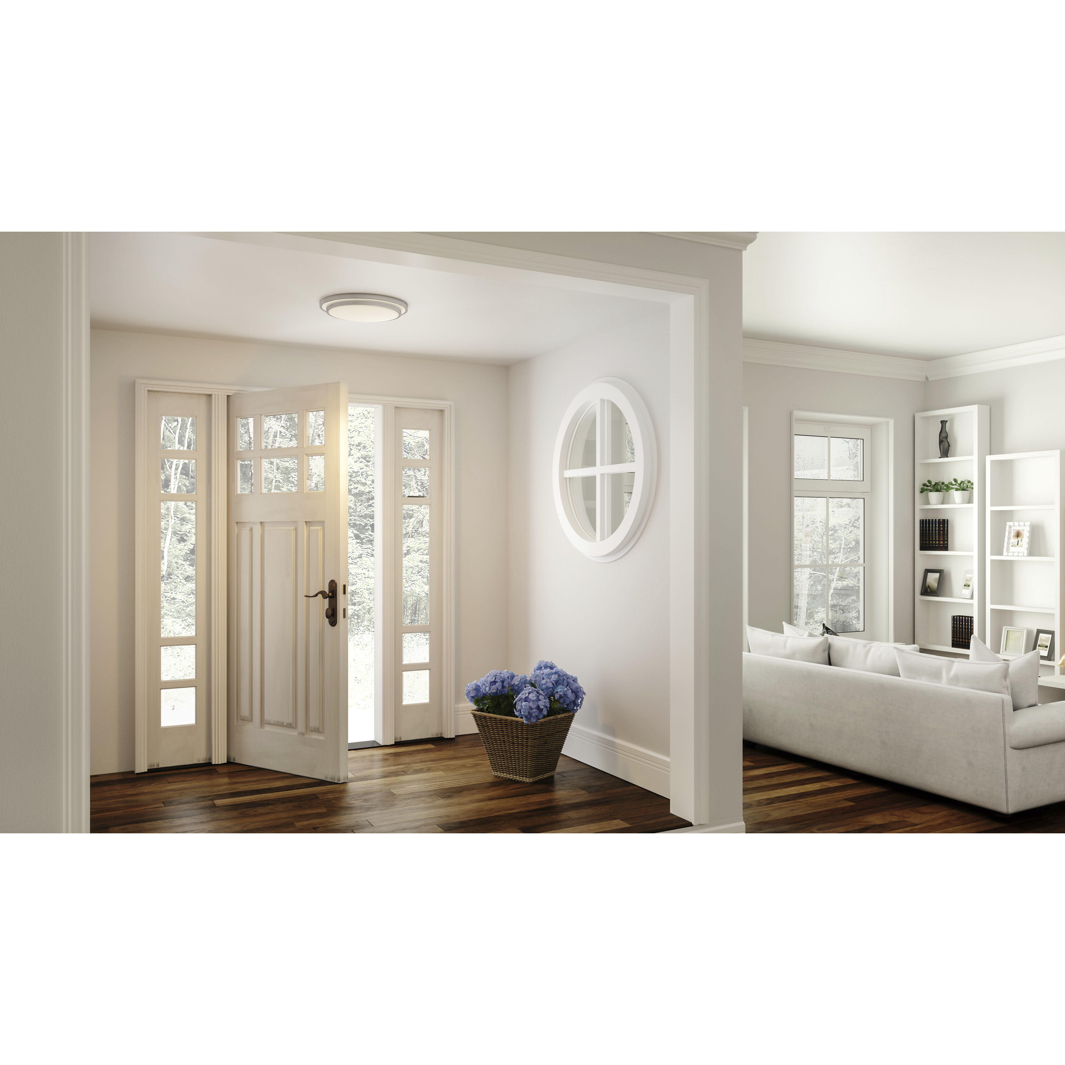 Irving 14 inch Brushed Aluminum Semi-Flush Mount Ceiling Light