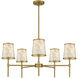 Windley 5 Light 32 inch Brushed Gold Chandelier Ceiling Light