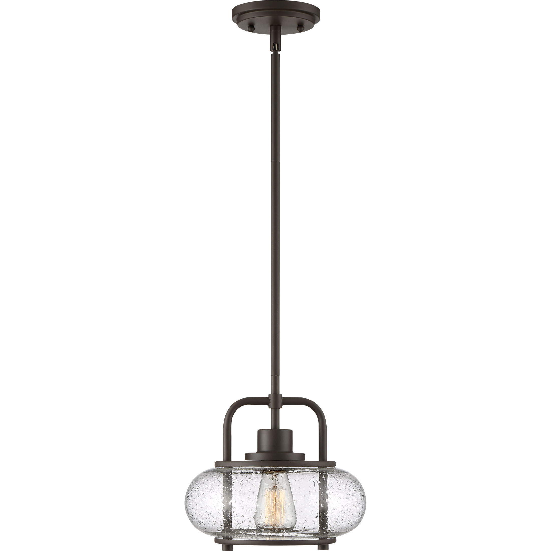 Trilogy 1 Light 10 inch Old Bronze Mini Pendant Ceiling Light