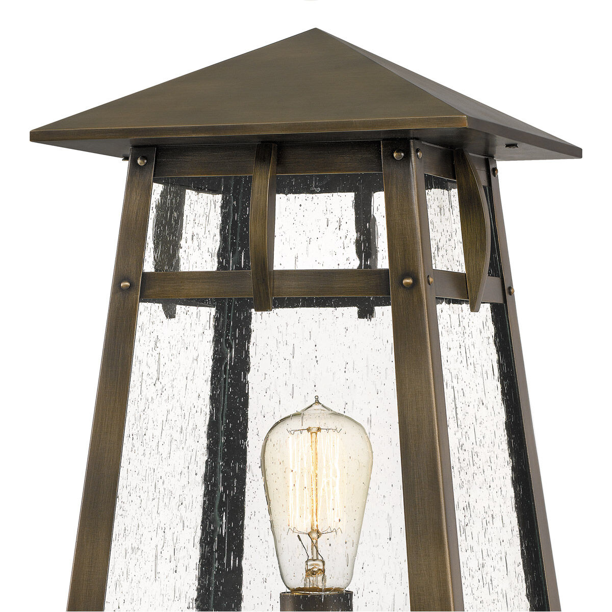 Merle 1 Light 18 inch Statuary Bronze Outdoor Post Lantern, Large