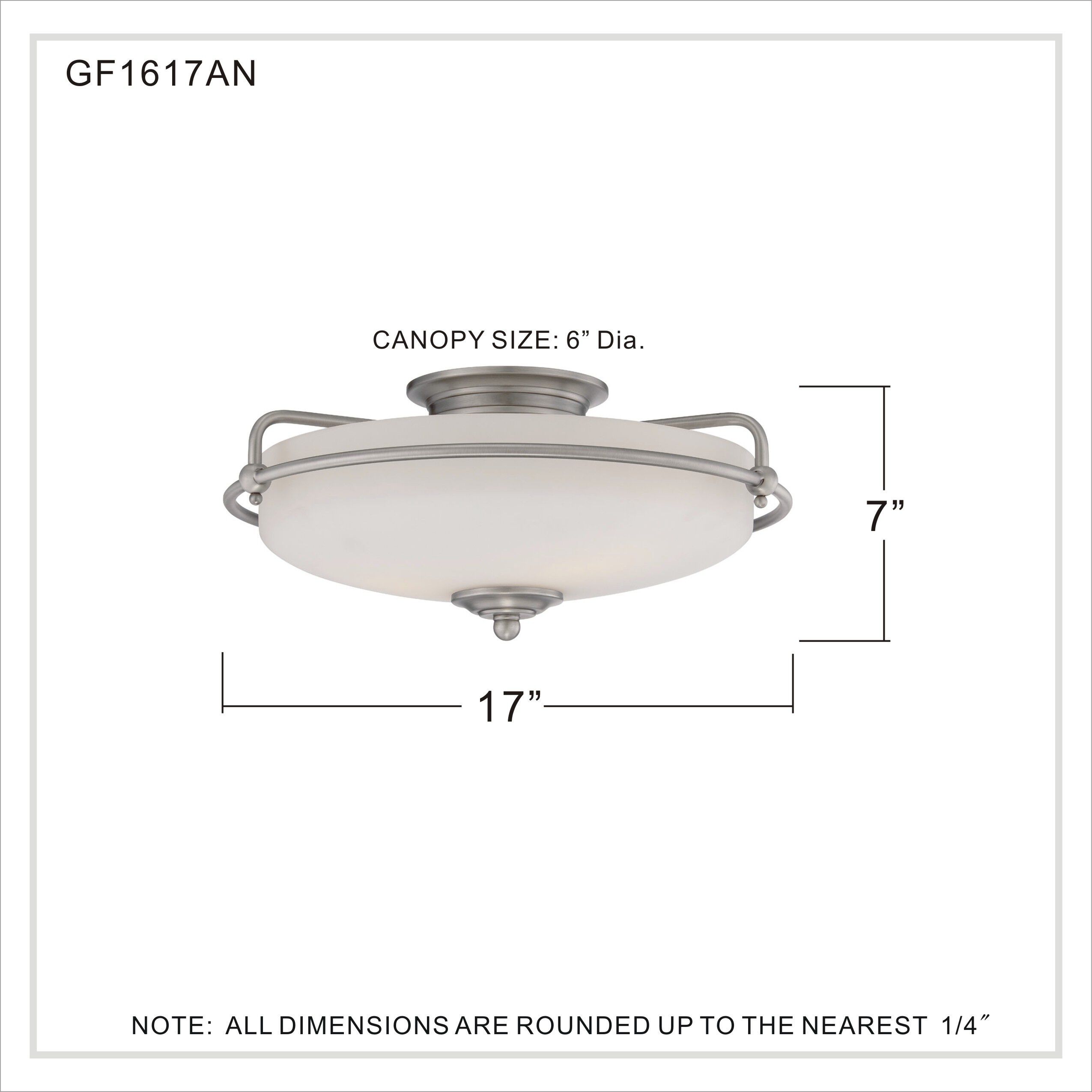 Griffin 3 Light 17 inch Antique Nickel Flush Mount Ceiling Light