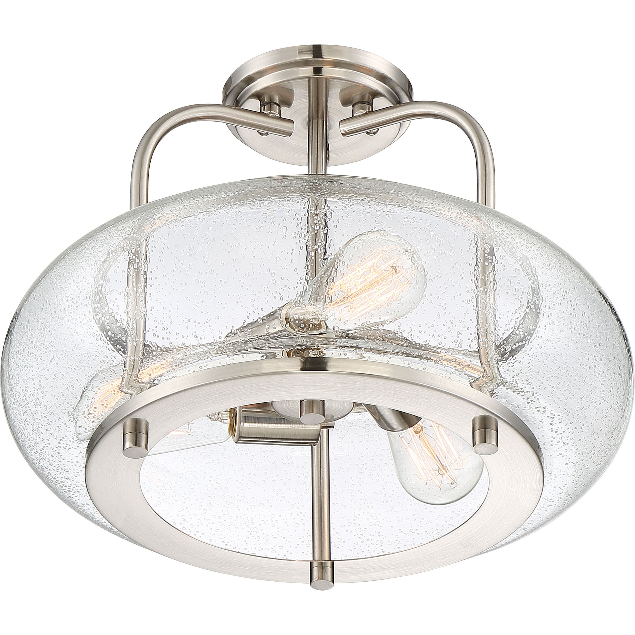 大人気新品  Trilogy 3 Light 16 inch Brushed Nickel Semi-Flush Mount スキー
