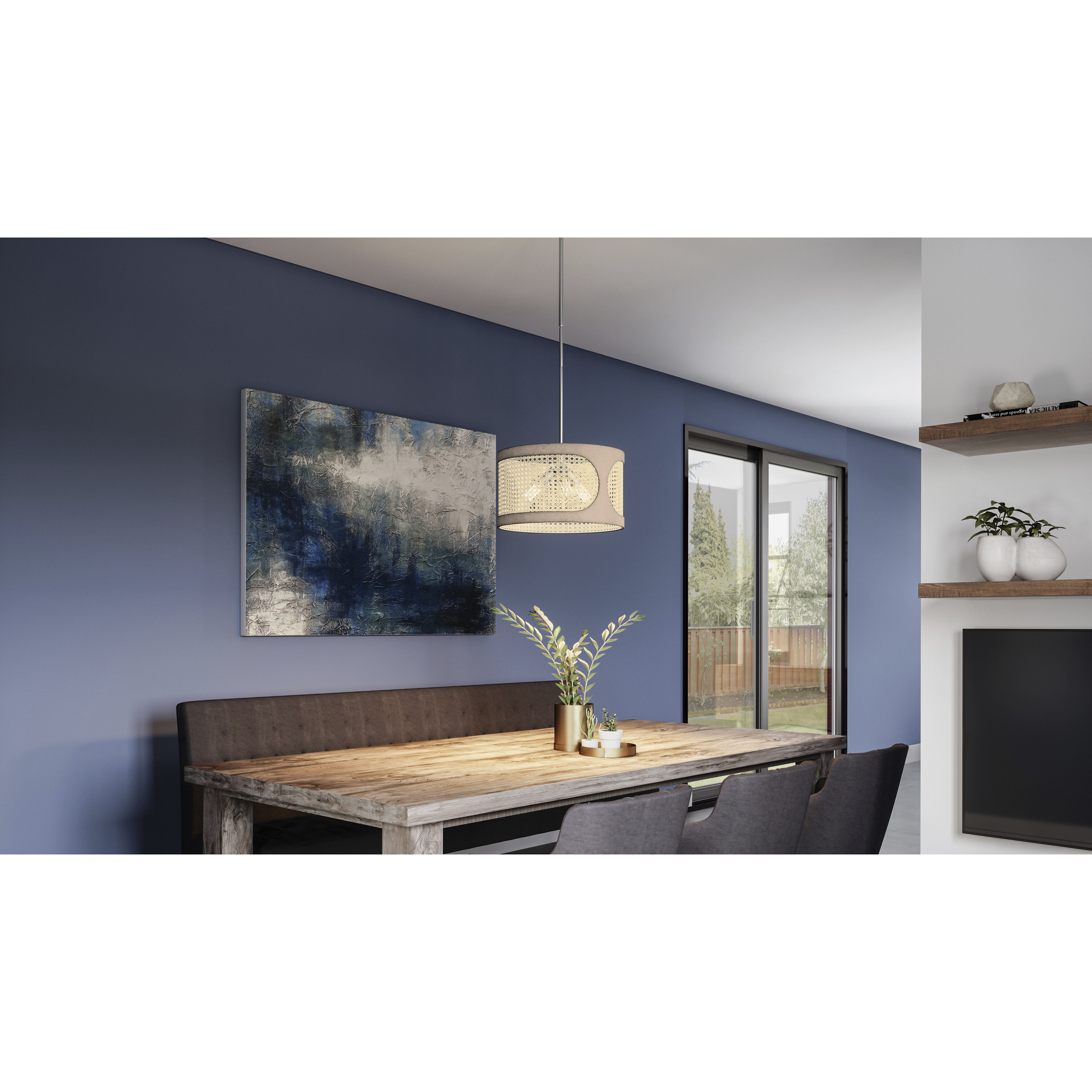 Syrah 3 Light 18 inch Brushed Nickel Pendant Ceiling Light