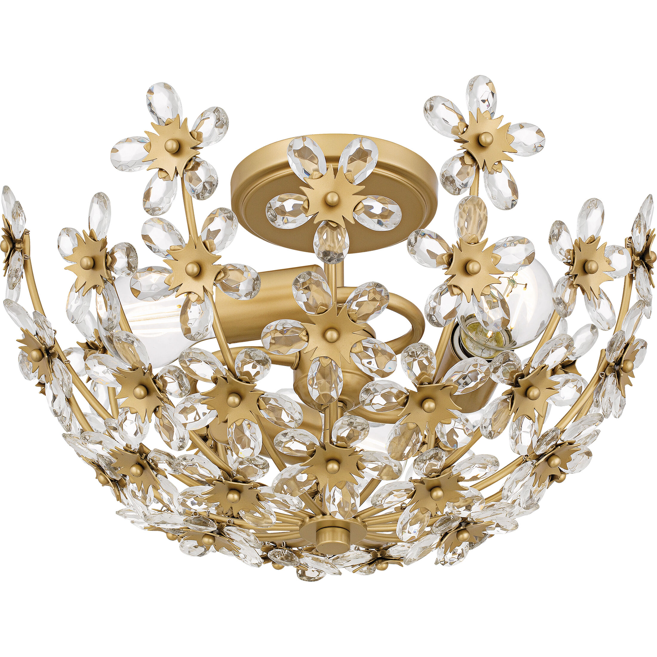 Rosemary 3 Light 15.75 inch Soft Gold Semi-Flush Mount Ceiling Light, Medium