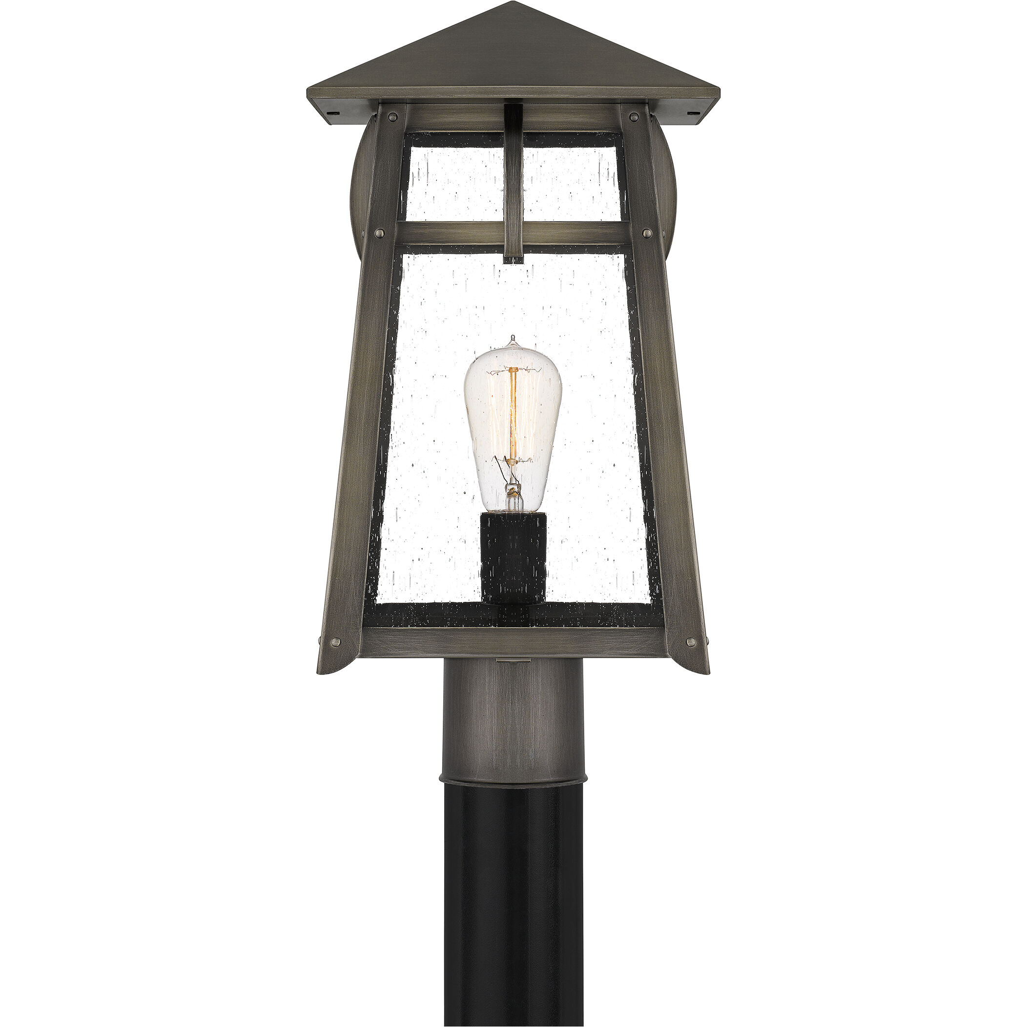 Merle 1 Light 17.75 inch Burnished Bronze Outdoor Post Lantern