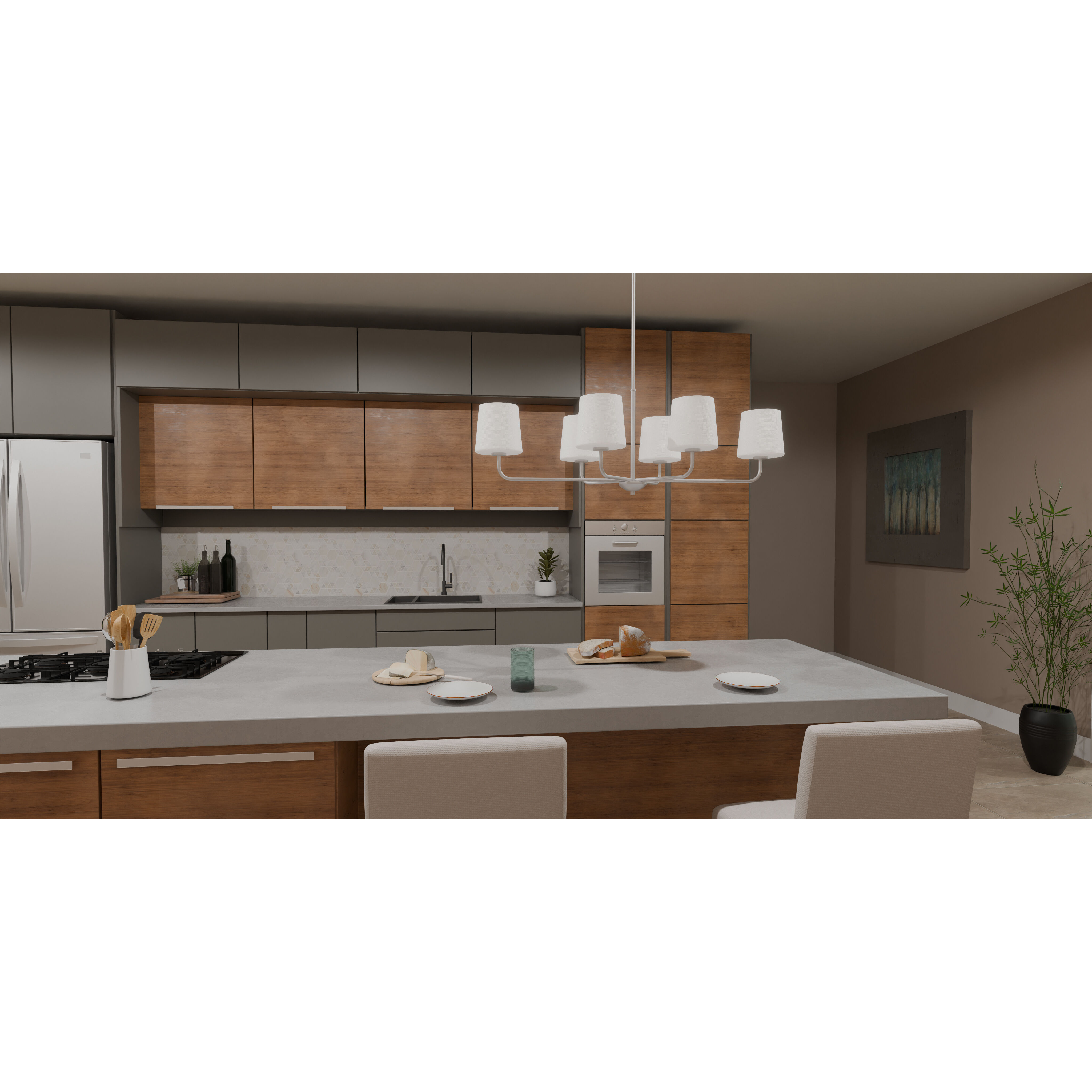 Gallagher 6 Light 42 inch Brushed Nickel Island Light Ceiling Light