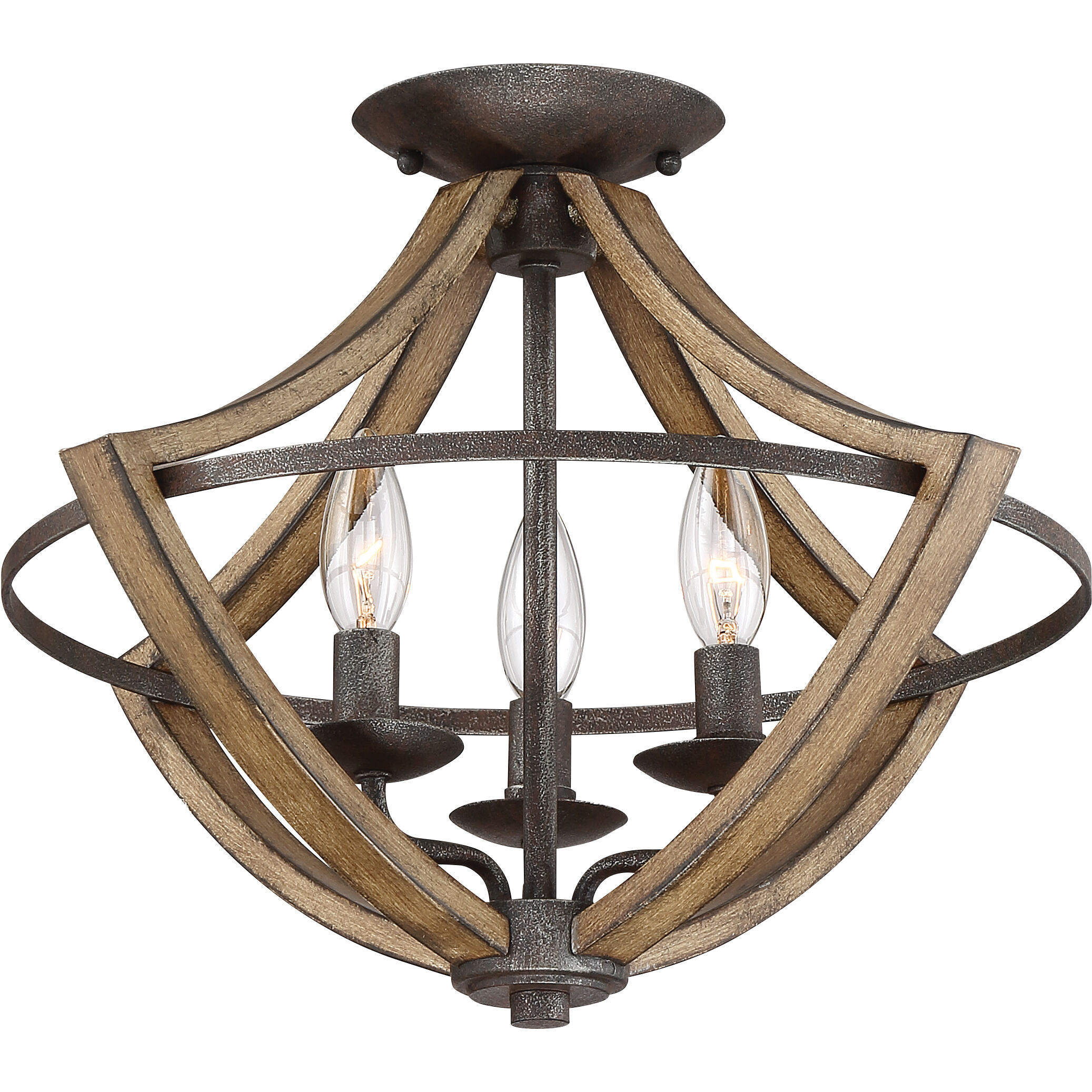 Quoizel SHR1716RK Shire 3 Light 17 inch Rustic Black Semi