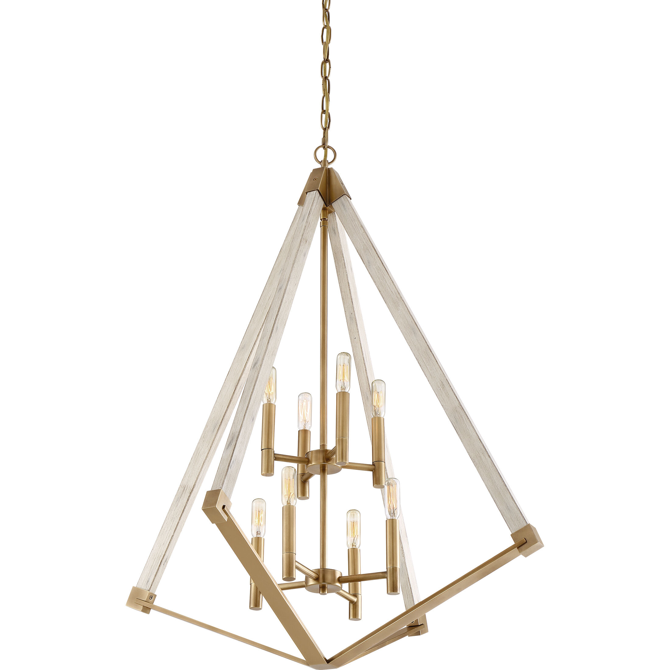 Viewpoint 8 Light 30 inch Weathered Brass Foyer Chandelier Ceiling Light