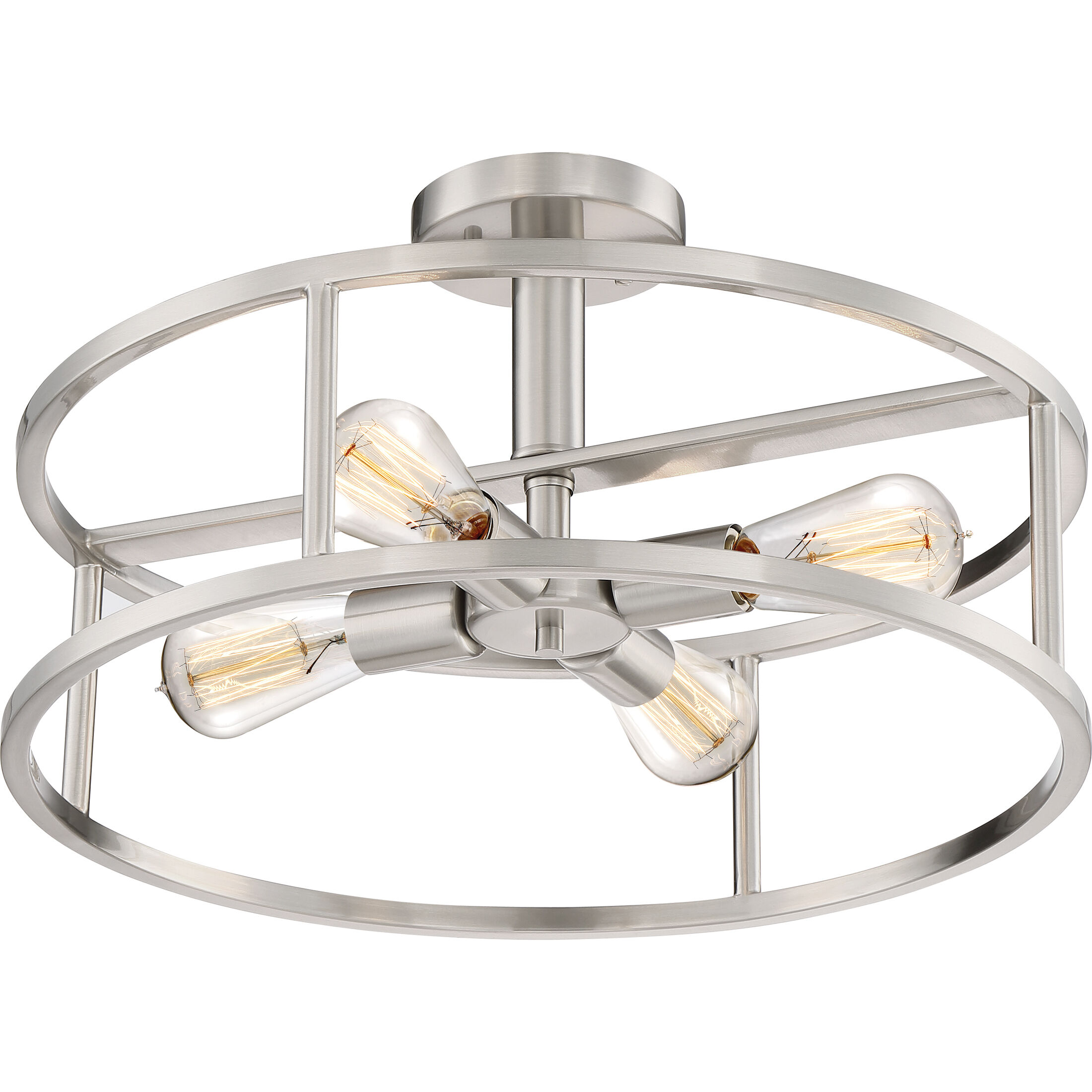 New Harbor 4 Light 18 inch Brushed Nickel Semi-Flush Mount Ceiling Light
