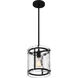 Fortress 1 Light 9 inch Earth Black Mini Pendant Ceiling Light