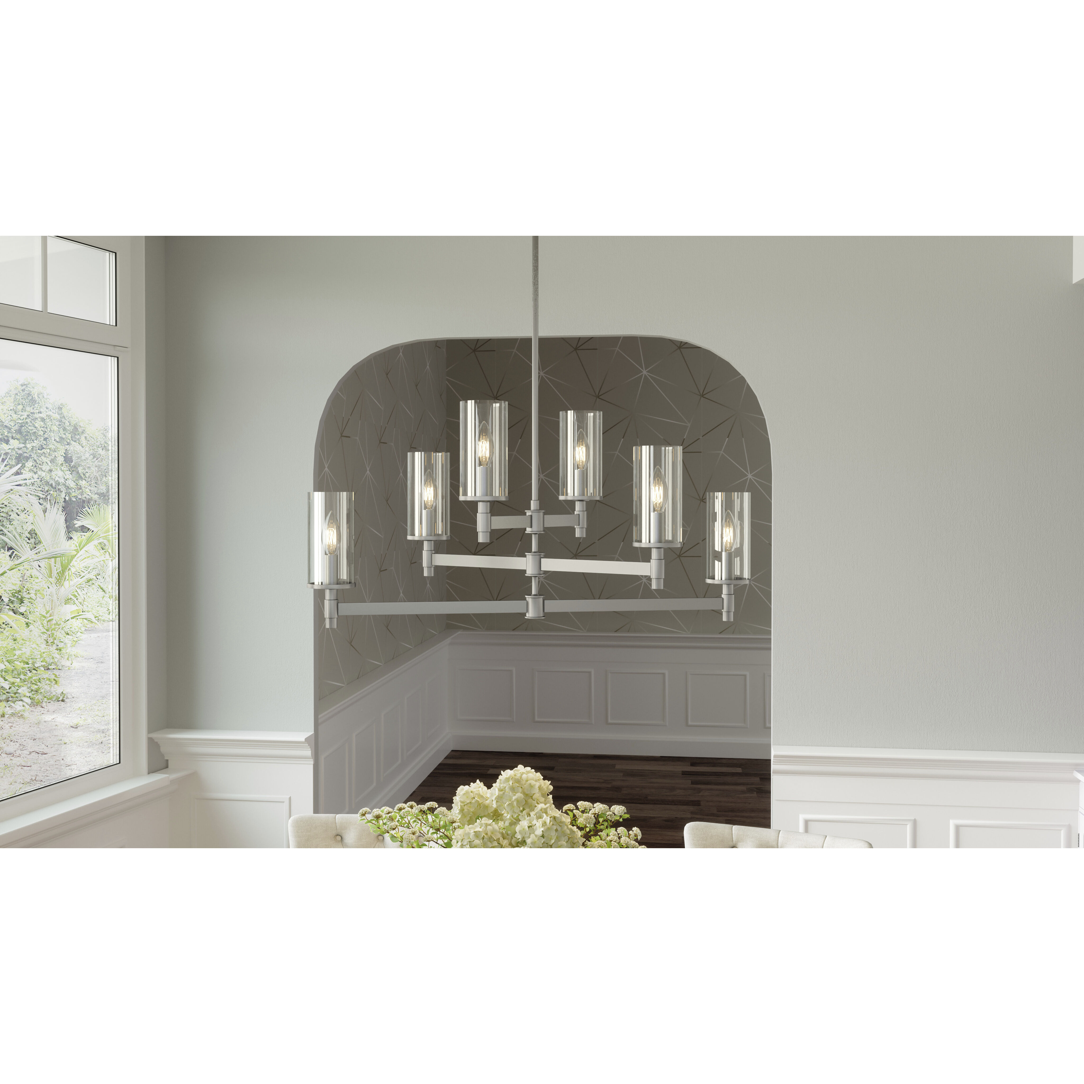 Wynnbrook 6 Light 36 inch Antique Nickel Island Light Ceiling Light