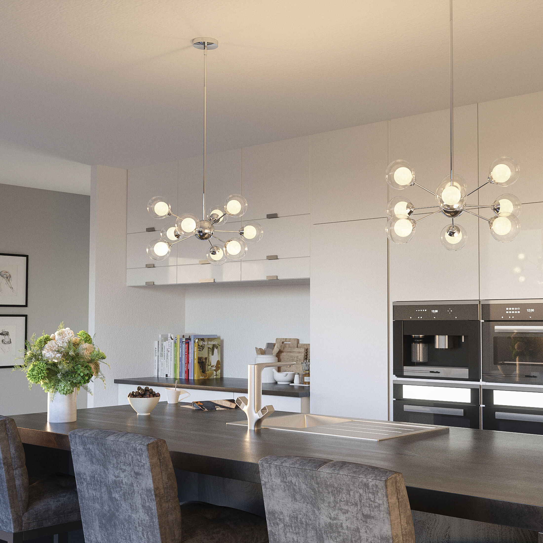 Chrome pendant ceiling light cheap